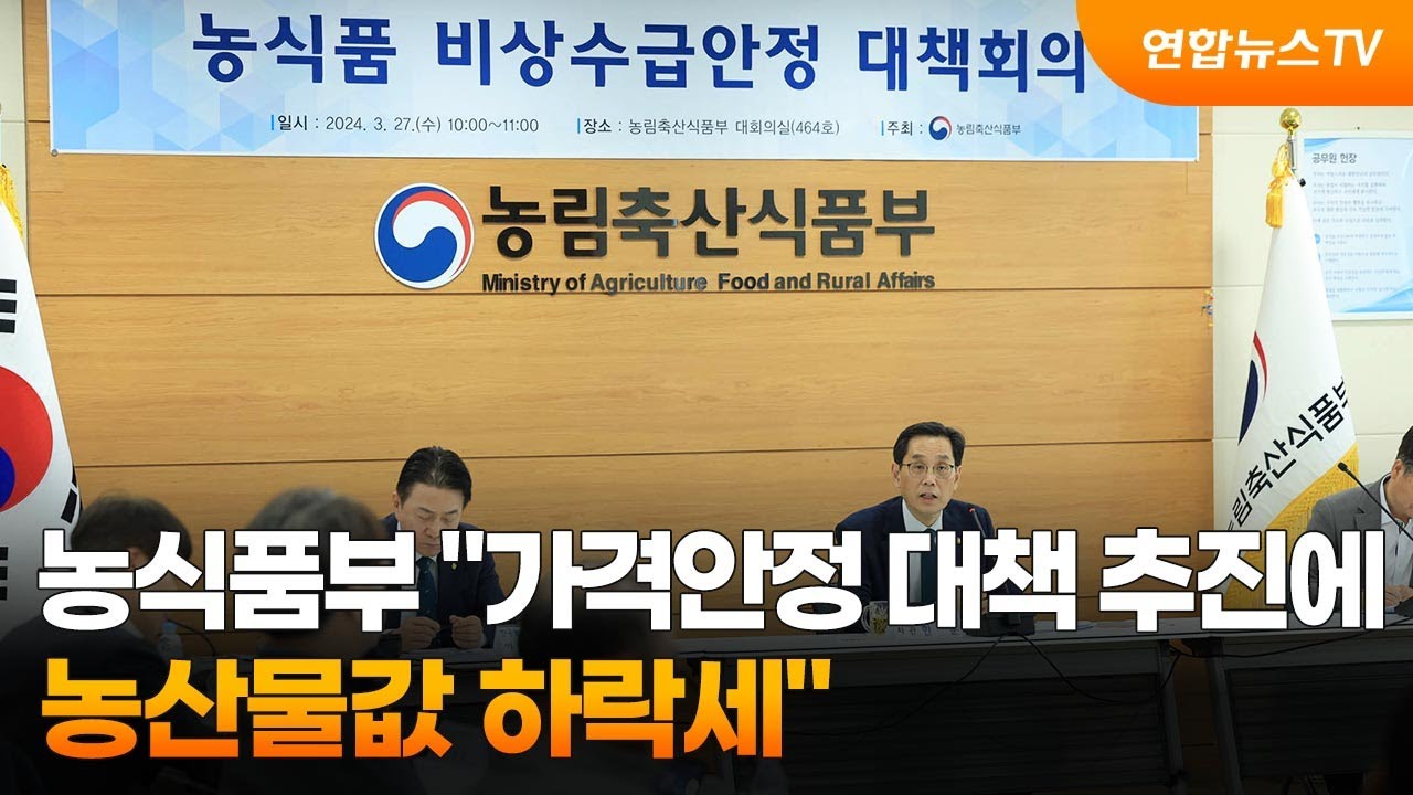 농식품부 "가격안정 대책 추진에 농산물값 하락세" / 연합뉴스TV (YonhapnewsTV) - 연합뉴스TV