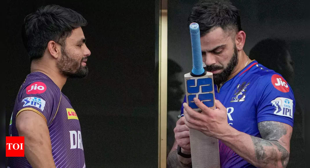 Rinku Singh finally gets another bat from Virat Kohli; KKR star batter shows the new willow - WATCH - The Times of India