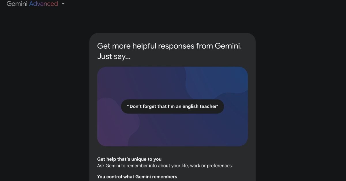 You can now ask Gemini to remember your preferences with memory feature - 9to5Google